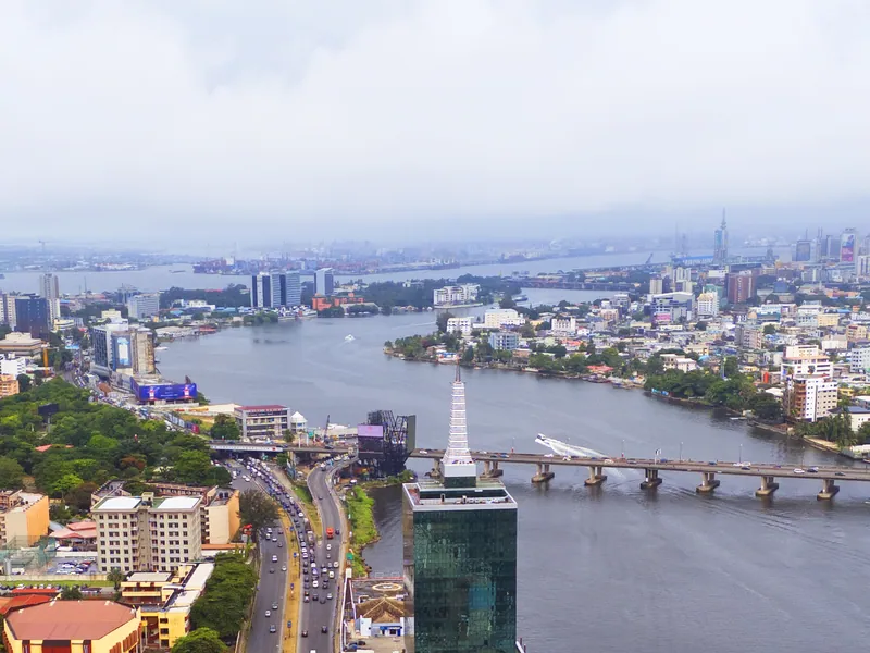 Aerial view of Victoria Island, Lagos, the district where the EFCC's December 2024 raid took place
