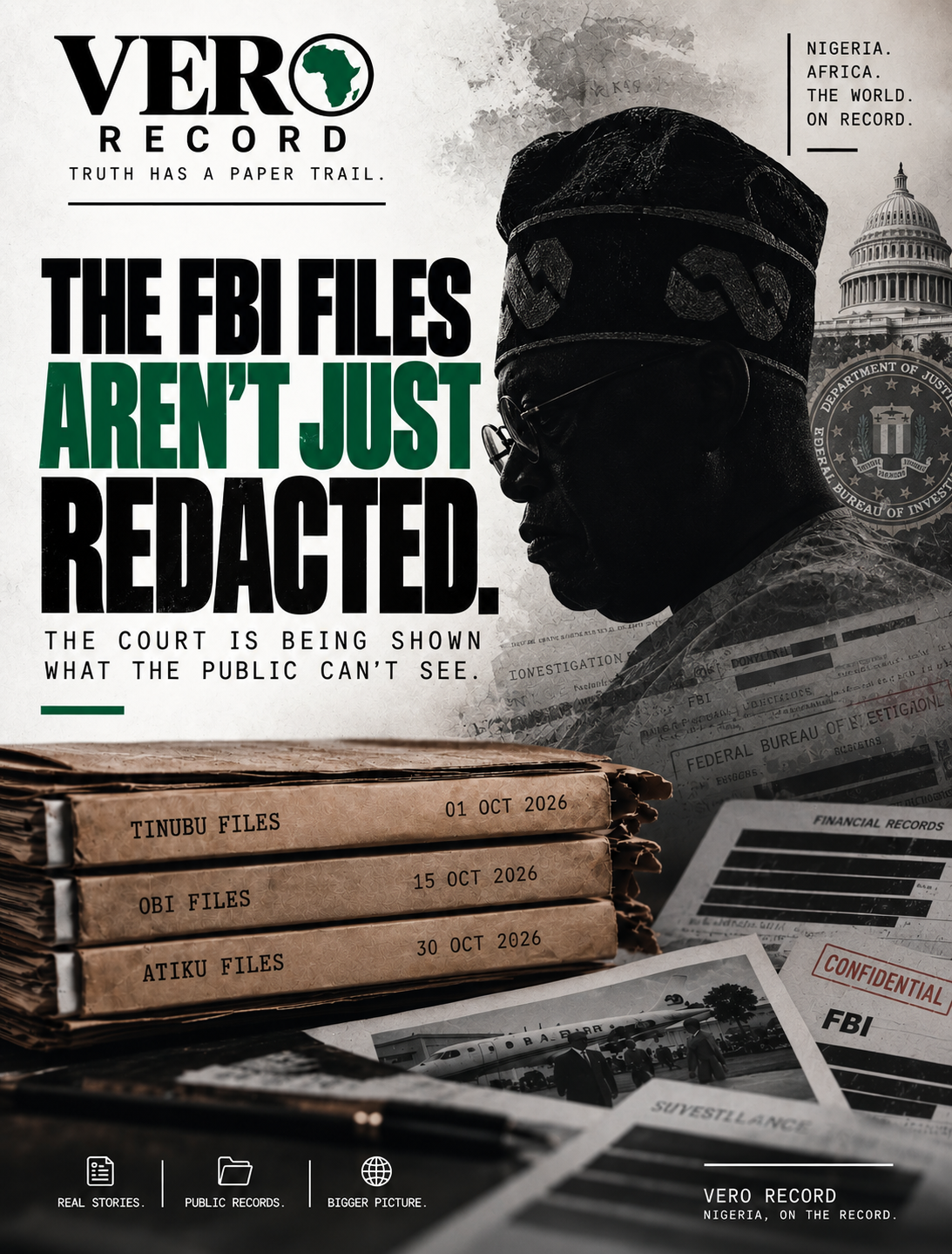 Illustration: THE FBI FILES AREN’T JUST REDACTED. THE COURT IS BEING SHO