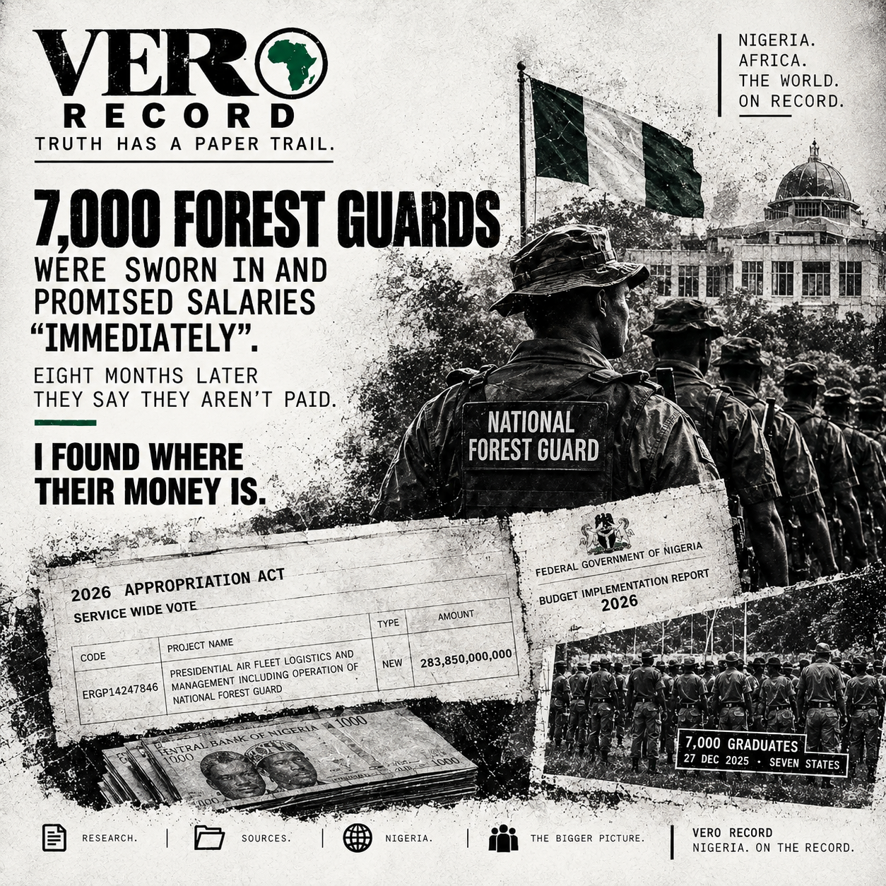 Illustration: 7,000 forest guards were sworn in and promised salaries "i